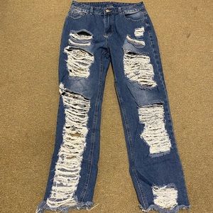 Distressed jeans